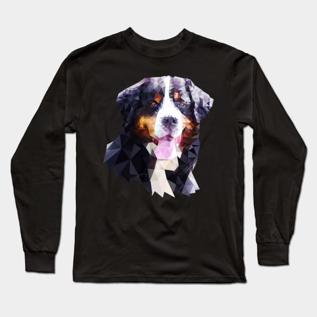 Bernese Mountain Dog (Low Poly) Long Sleeve T-Shirt by lunaroveda